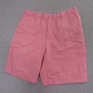 Thomas Dean Mens Lochlane‎ Chino Shorts 32 x 9 Pink Cotton Flat Front